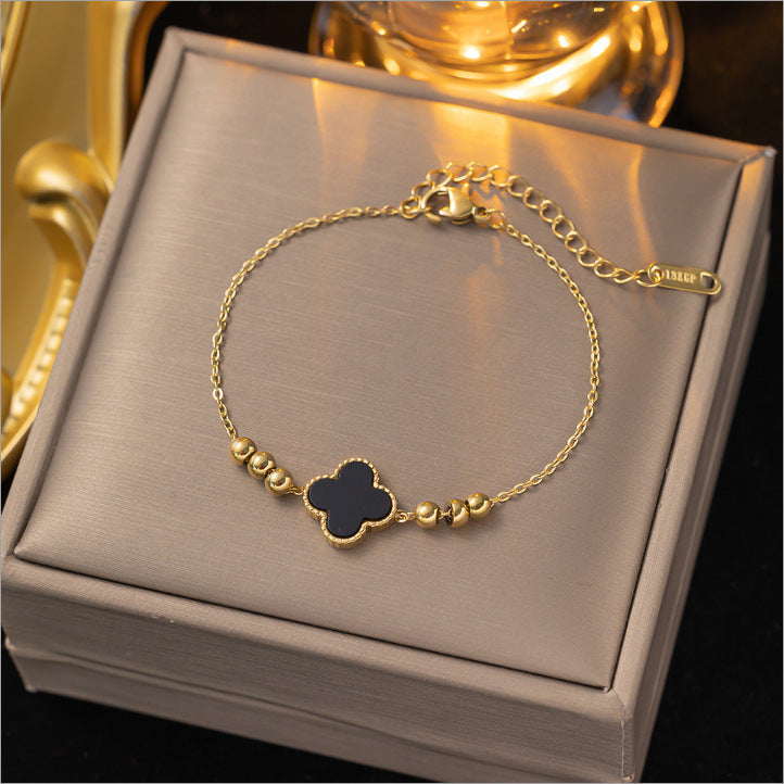 Pulsera de acero de titanio para mujer, pulsera sencilla, joyería 