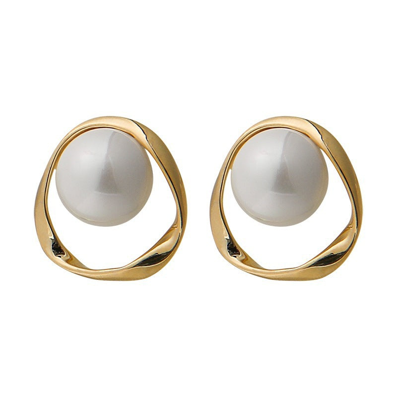 1 Pair Sweet IG Style Geometric Heart Shape Butterfly Inlay Alloy Rhinestones Pearl Drop Earrings Ear Studs