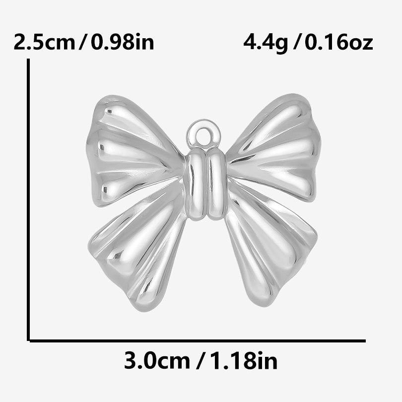 1 Piece 28*20mm 28*42mm 33*29mm 304 Stainless Steel 18K Gold Plated Bow Knot Polished Pendant