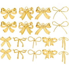 1 Piece 28*20mm 28*42mm 33*29mm 304 Stainless Steel 18K Gold Plated Bow Knot Polished Pendant