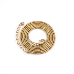 Collar de acero de titanio con cadena de hueso de serpiente redondo galvanizado al vacío 