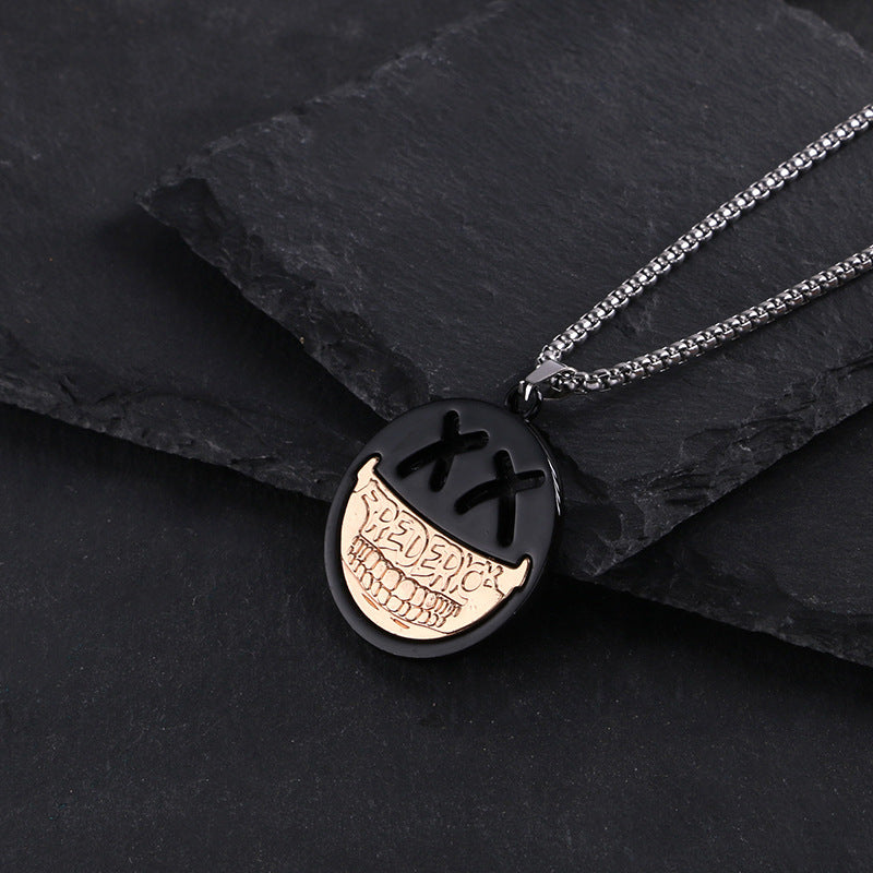 Titanium steel necklace men's hip hop street alloy pendant