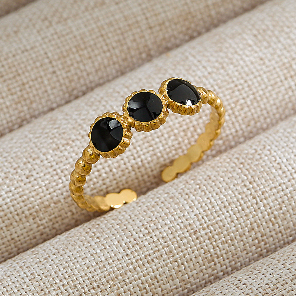 Anillo abierto de acero inoxidable 304 con letras geométricas, estilo hip hop, punk y streetwear. 