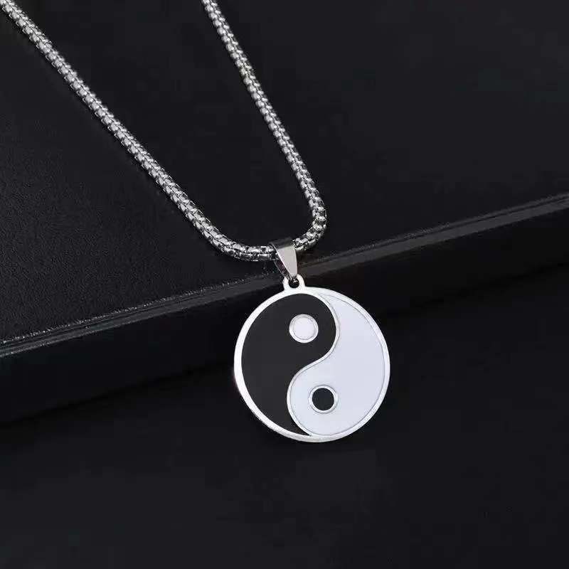 Collar de acero de titanio con colgante de hip hop para hombre 