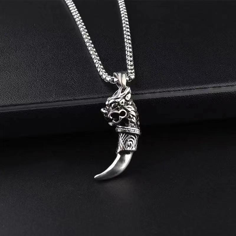 Collar de acero de titanio con colgante de hip hop para hombre 