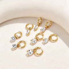 Stainless Steel Zircon Earrings Earrings