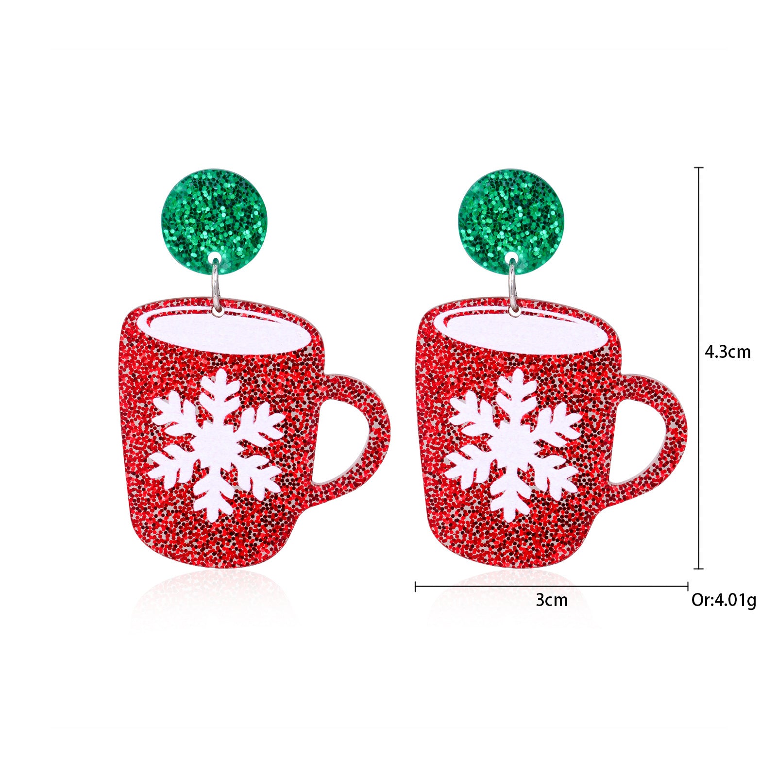 3 pares por modelo Lindos pendientes colgantes de aleación de zinc con forma de campana y corona de árbol de Navidad 