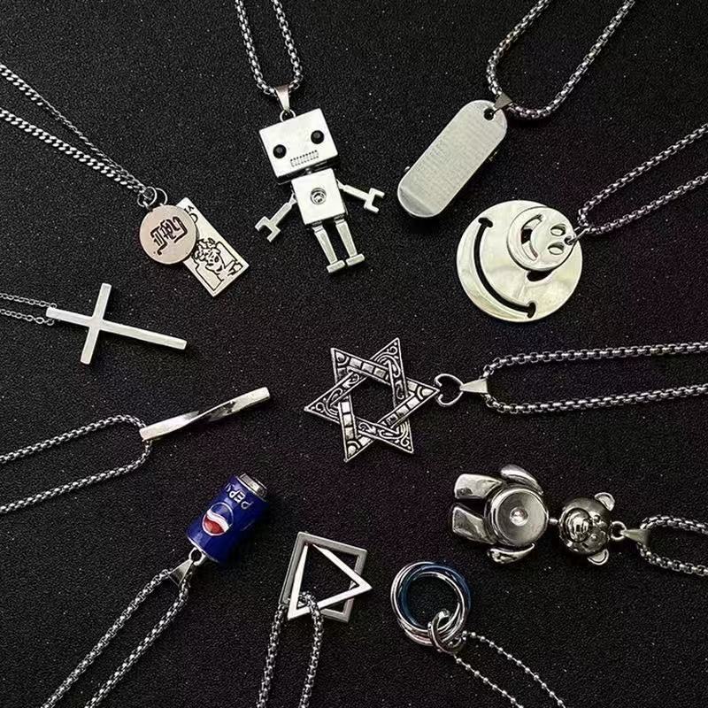 Collar de acero de titanio para hombre, cadena de clavícula, colgante cubano, accesorios de cadena para el cuello 