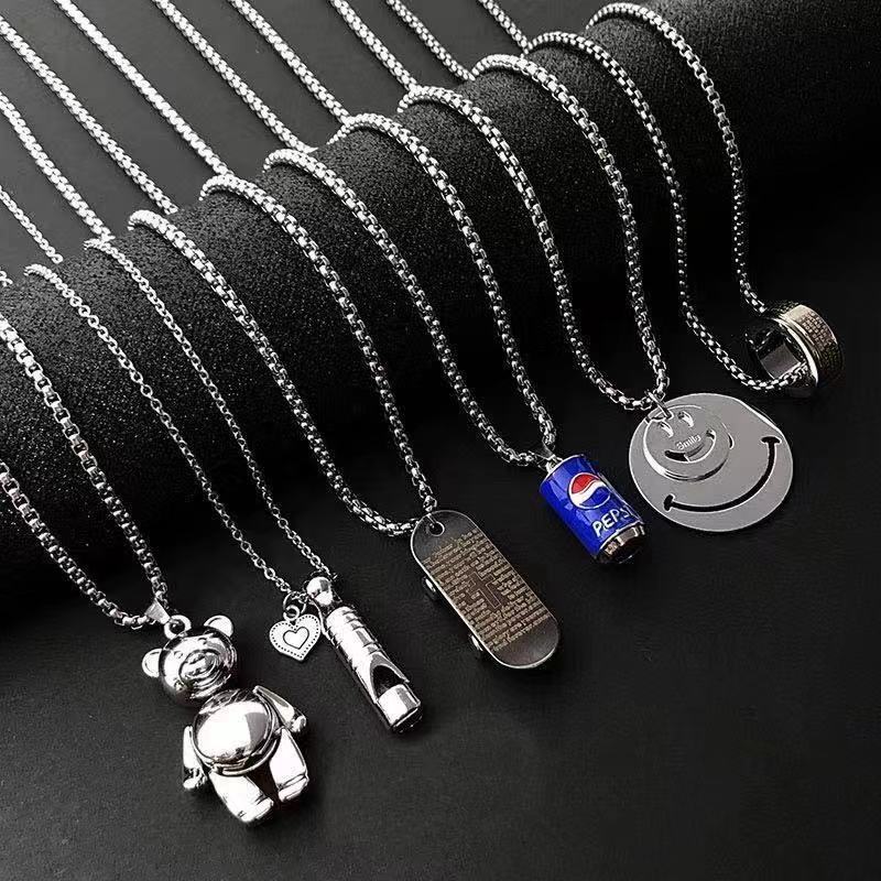 Collar de acero de titanio para hombre, cadena de clavícula, colgante cubano, accesorios de cadena para el cuello 