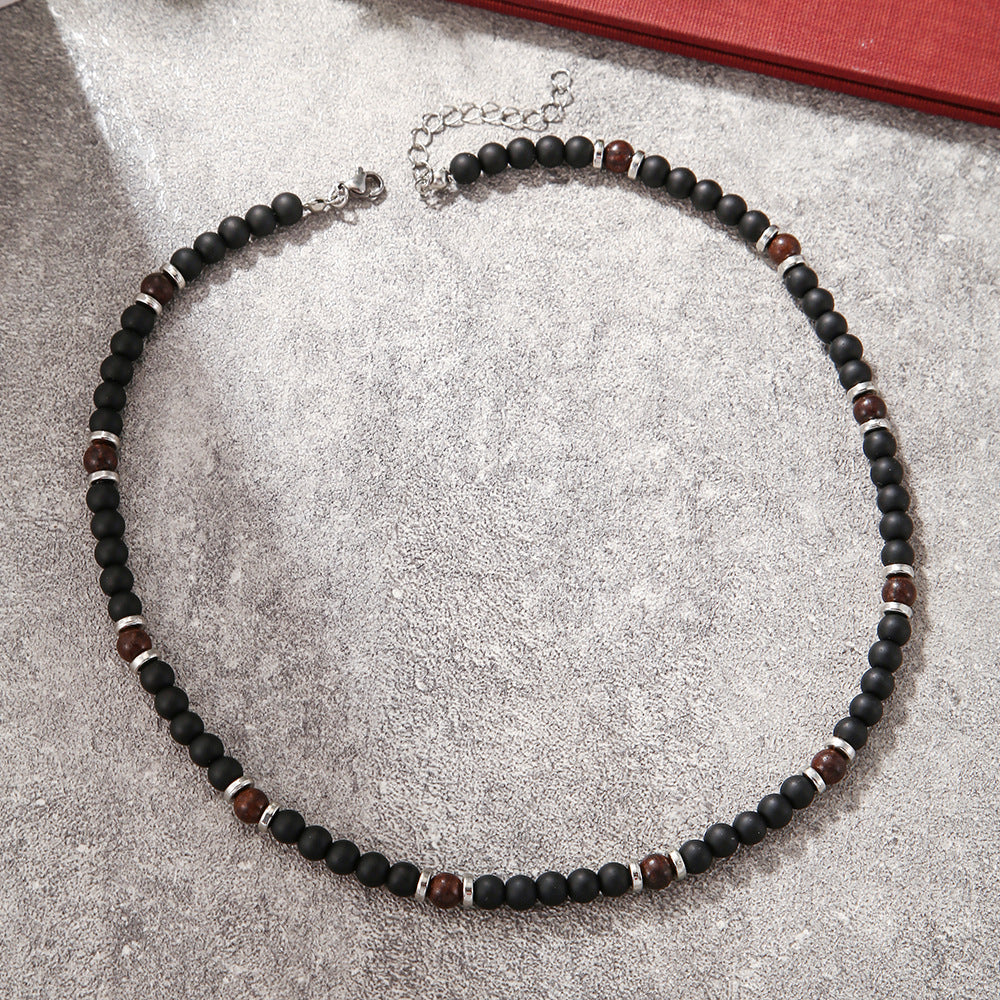 Collar corto con cuentas de madera de concha de coco bohemio para hombre, con tiras apiladas y cuentas turquesas, cadena de clavícula.