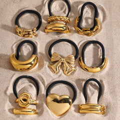 Women's Casual Style Solid Color 304 Stainless Steel Hair Tie