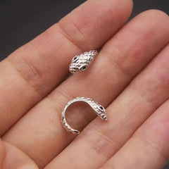 Pendientes de serpiente con clip para hombre, individuales, sin perforaciones 