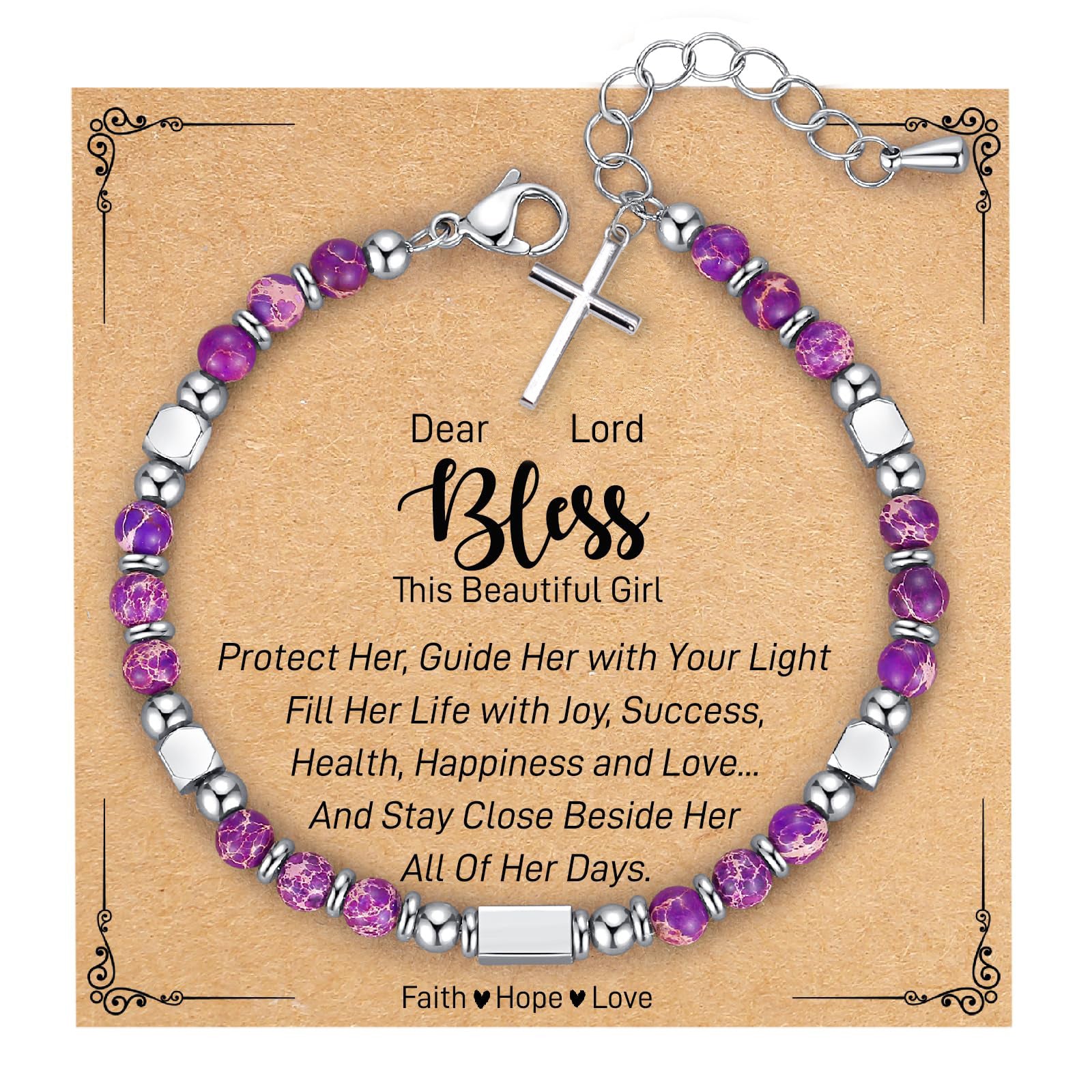 Pulsera turquesa ajustable de acero inoxidable con colgante de cruz de cuentas cuadradas de plata y cristal en polvo, pulsera de cadena cruzada de turquesa azul 