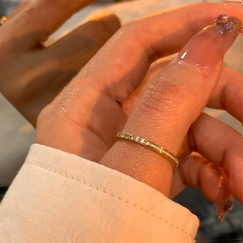 Anillo sencillo ajustable para dedo índice para mujer 