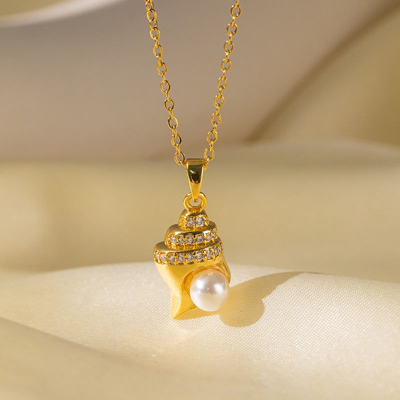 Wholesale Jewelry Sweet Simple Style Star Heart Shape Bow Knot Titanium Steel Zircon Plating Inlay Pendant Necklace
