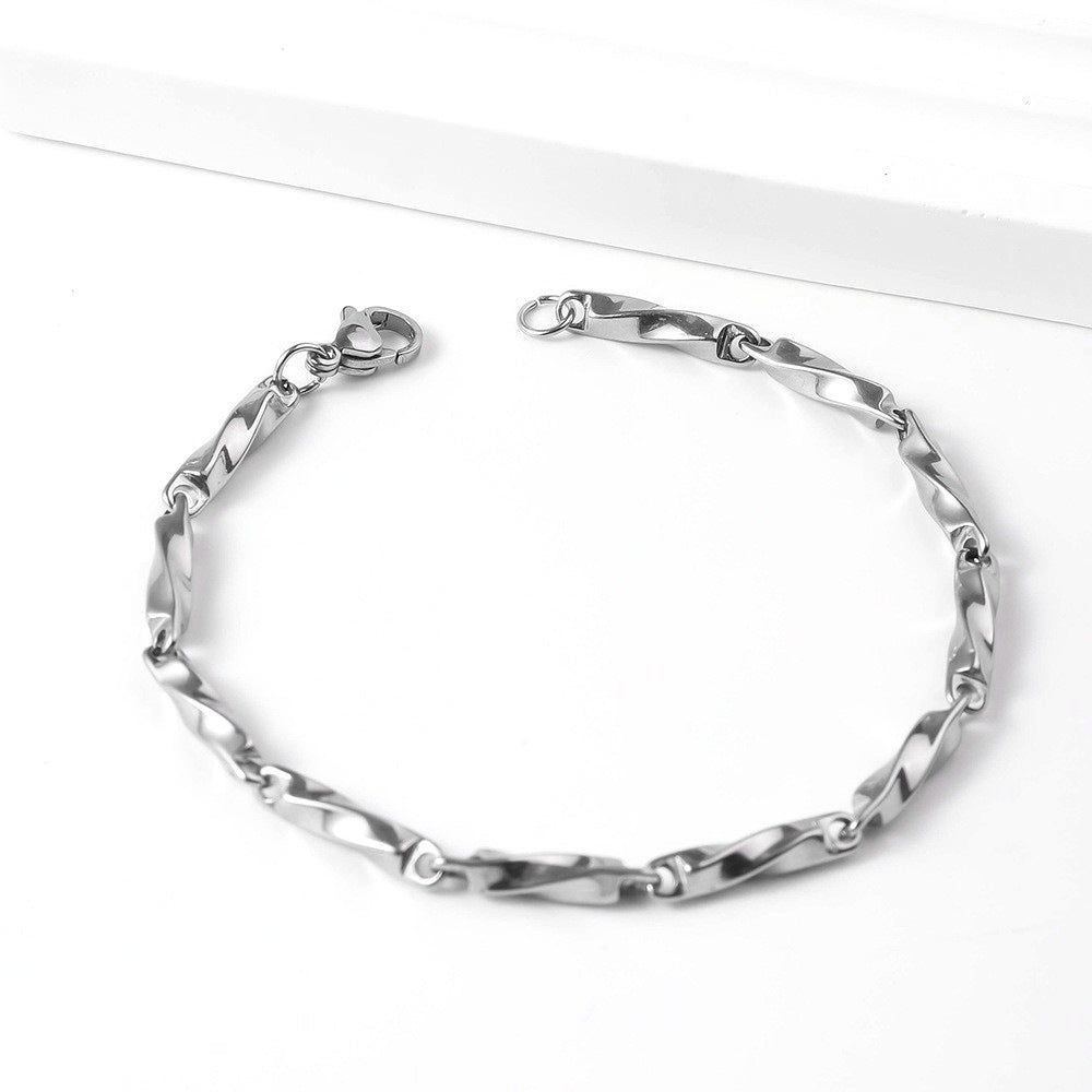 Stainless Steel Bracelet Hip Hop Cuban Chain Men's Bracelet, Titanium Steel Bracelet