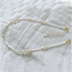 Collar de perlas retro con colgante de perla de forma especial para mujer