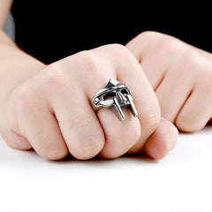 Anillo gótico vintage para hombre, estilo punk, faraón egipcio. 