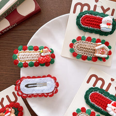 Yarn knitting Christmas children's hairpin (Minimum purchase 2 pcs)