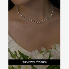 Collar de perlas barrocas naturales de agua dulce con cadena para clavícula 