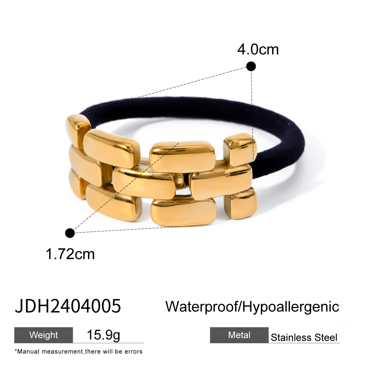 Women's Casual Style Solid Color 304 Stainless Steel Hair Tie