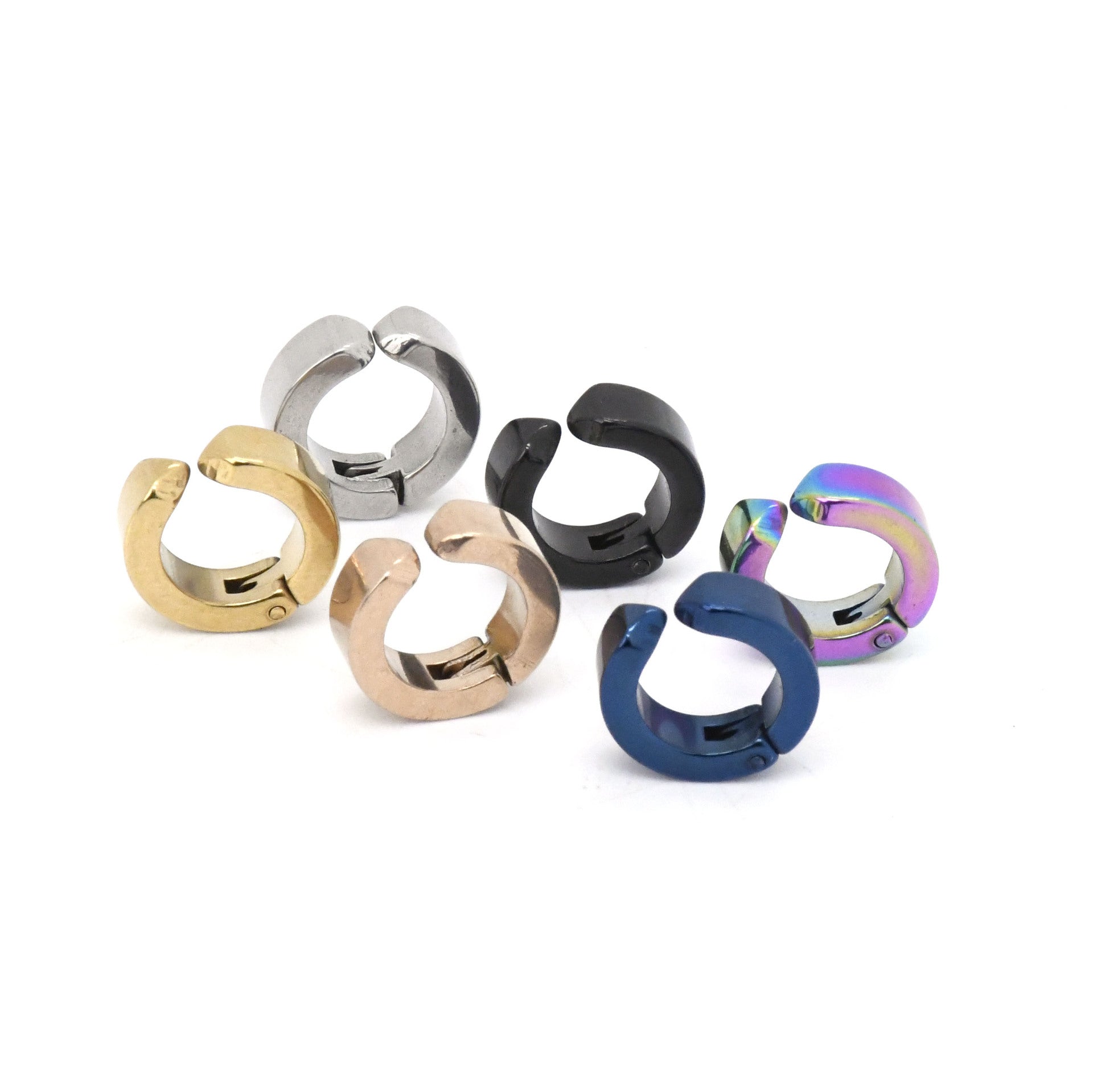 Clips para orejas en forma de U de acero inoxidable galvanizado sin perforaciones, 4 pares 