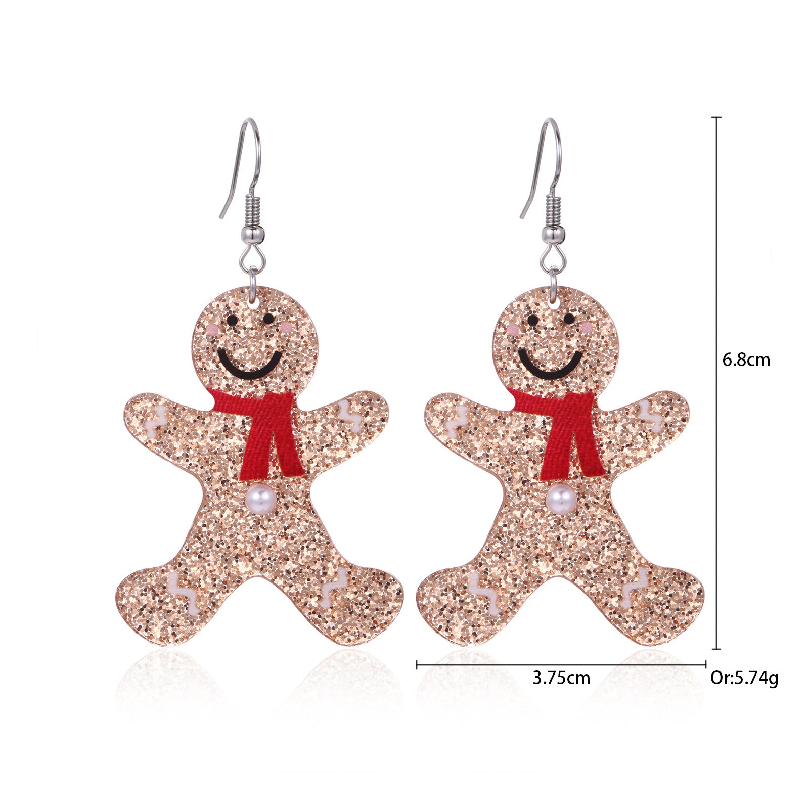 3 pares por modelo Lindos pendientes colgantes de aleación de zinc con forma de campana y corona de árbol de Navidad 