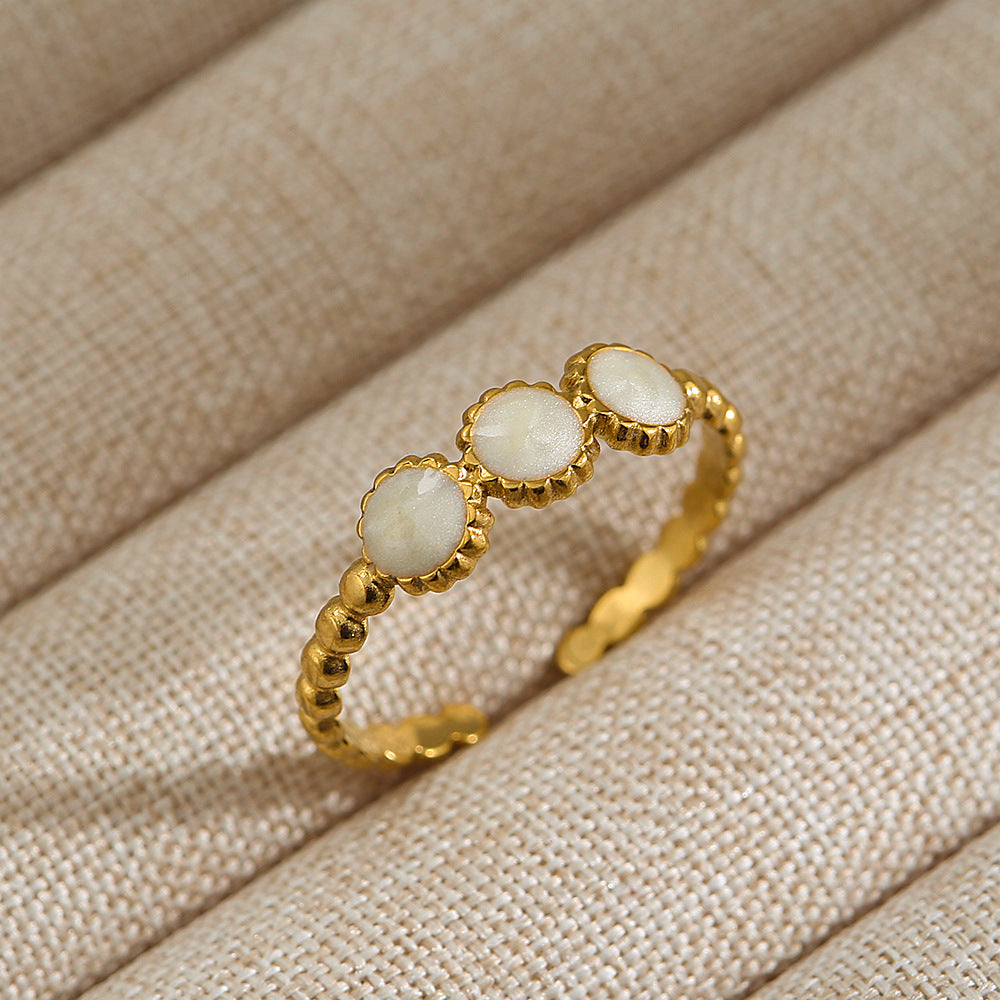 Anillo abierto de acero inoxidable 304 con letras geométricas, estilo hip hop, punk y streetwear. 