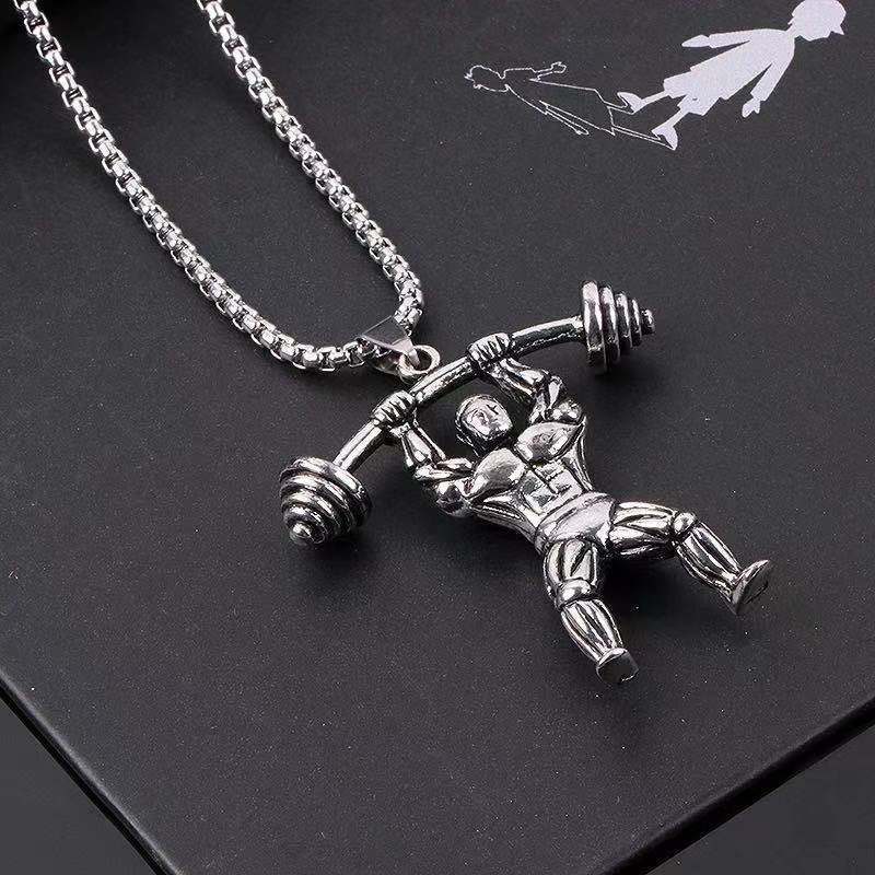 Collar de acero de titanio con colgante de hip hop para hombre 