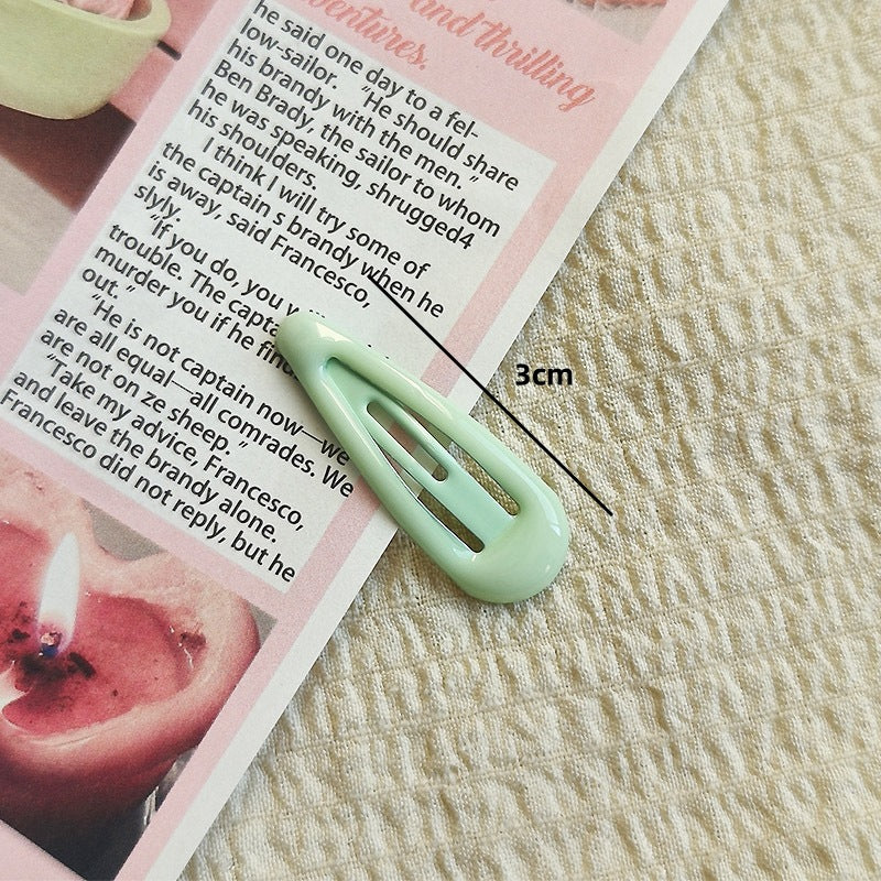 Horquilla con forma de gota de agua de 3 cm con clip BB de color macarrón 