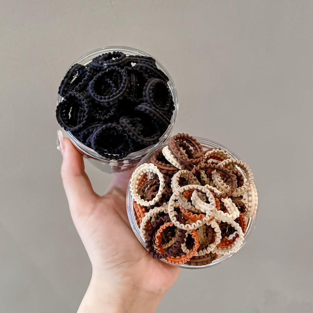 Banda de goma para niños, banda de goma de encaje enlatado de colores, cinta para el cabello elástica alta para niñas 