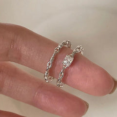 Anillo de circonita hembra apertura ajustable 
