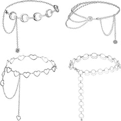 Fashion love waist chain set, retro metal moon star pendant body chain (Minimum purchase of 2 pcs)