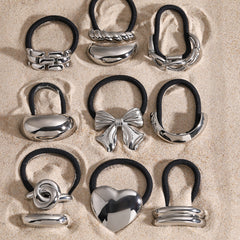 Women's Casual Style Solid Color 304 Stainless Steel Hair Tie