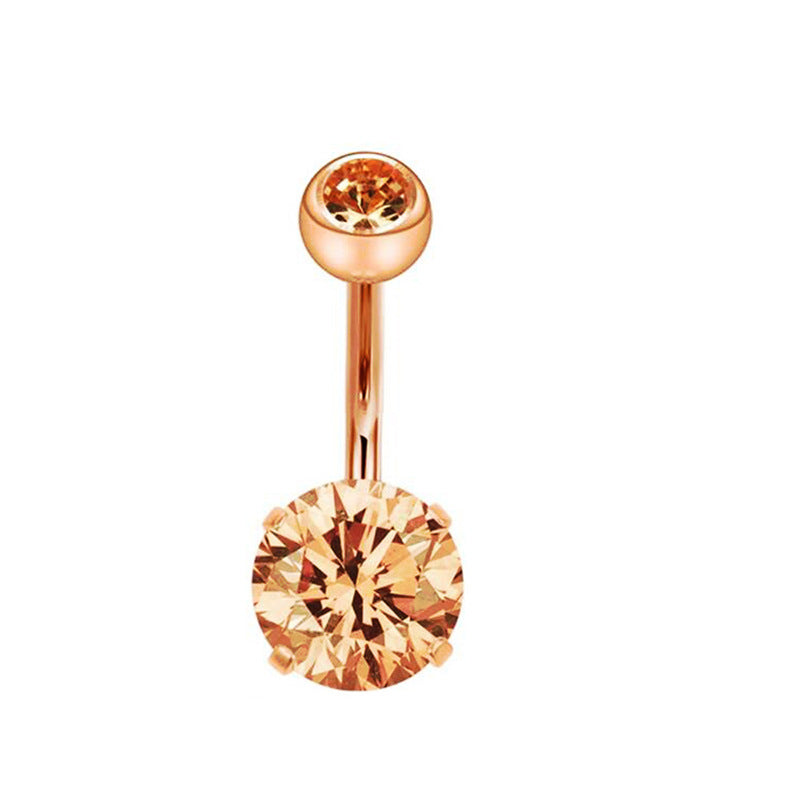 Piercing de acero inoxidable para el cuerpo, con circonitas, para el ombligo