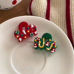 Christmas Painted Wave Trumpet Grab Clip
