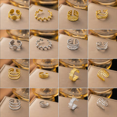 Wholesale Jewelry Simple Style Solid Color Titanium Steel Plating Rings