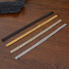 Correa de acero de titanio, pulsera de acero inoxidable de 15 mm, cadena de reloj para hombre, joyería ajustable 