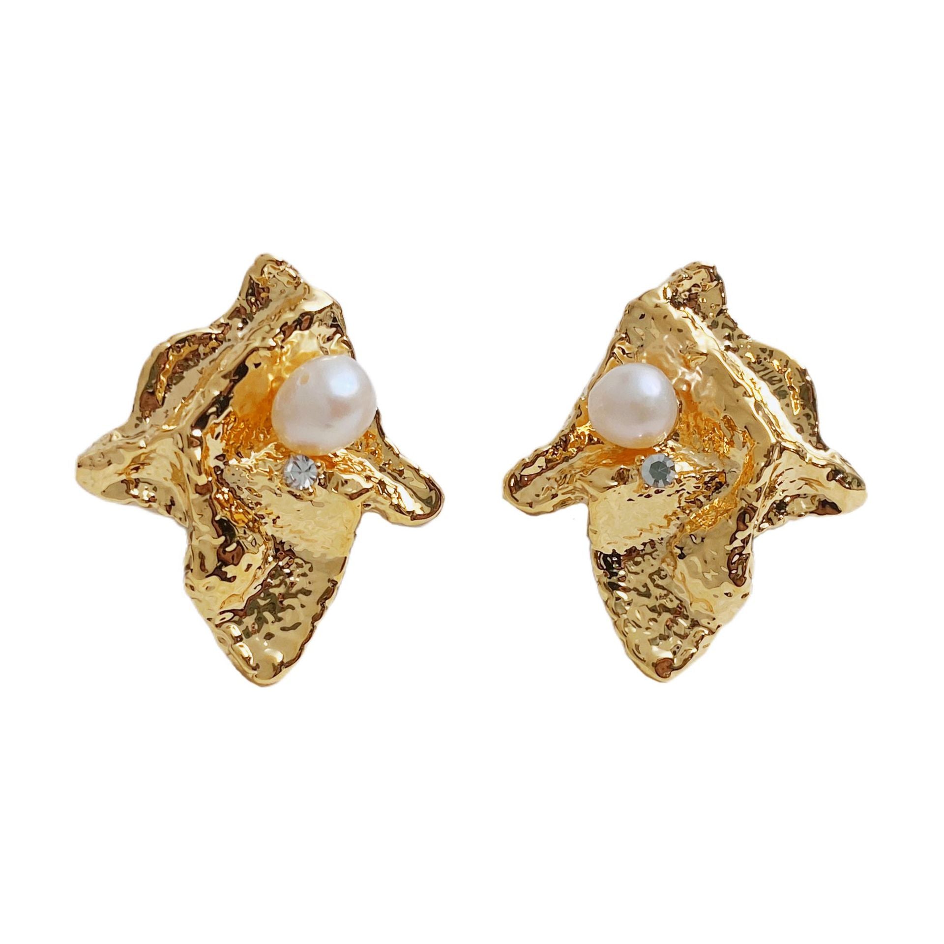 Pendientes de perla natural con forma geométrica irregular, pendientes de aguja de plata s925 para mujer 