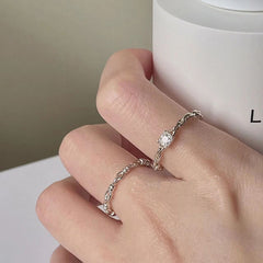 Anillo de circonita hembra apertura ajustable 
