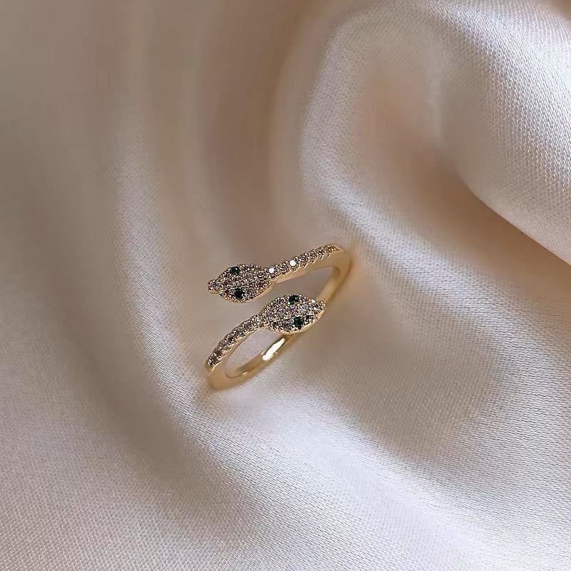 Anillo de serpiente espiritual, anillo de dedo índice personalizado, joyería 