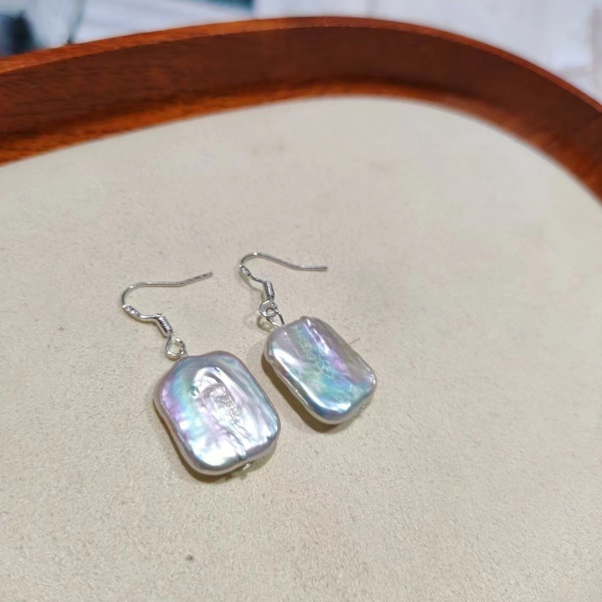 Pendientes de perlas barrocas, pendientes de forma especial, pendientes de plata S925 