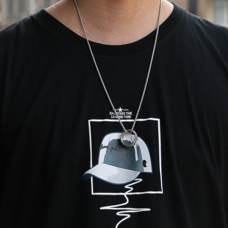Titanium steel necklace men's hip hop street alloy pendant