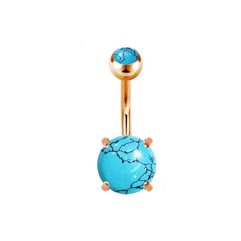 Piercing de acero inoxidable para el cuerpo, con circonitas, para el ombligo