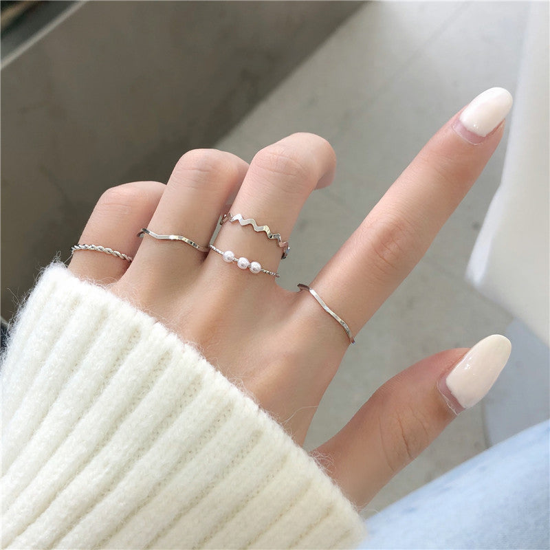 Juego de anillos para el dedo índice femenino, accesorios para anillos 