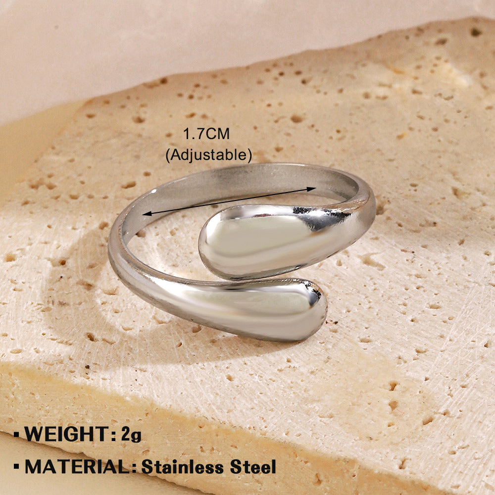 Wholesale Jewelry Simple Style Geometric 304 Stainless Steel Irregular Plating Open Rings