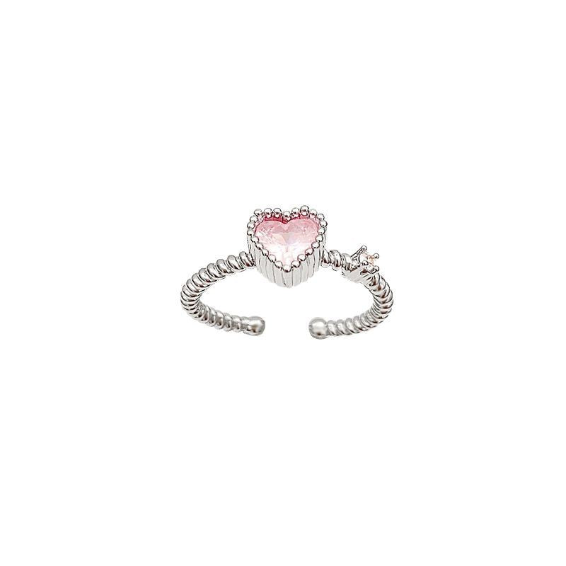 Anillo microengastado, anillo ajustable para dedo índice con apertura de circonitas para mujer