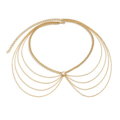 Multi-layer geometric waist chain for women