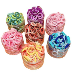 Banda de goma para niños, banda de goma de encaje enlatado de colores, cinta para el cabello elástica alta para niñas 