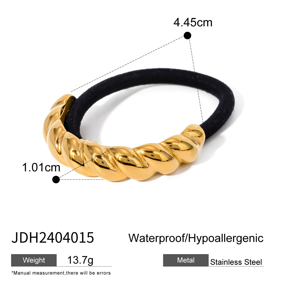 Women's Casual Style Solid Color 304 Stainless Steel Hair Tie